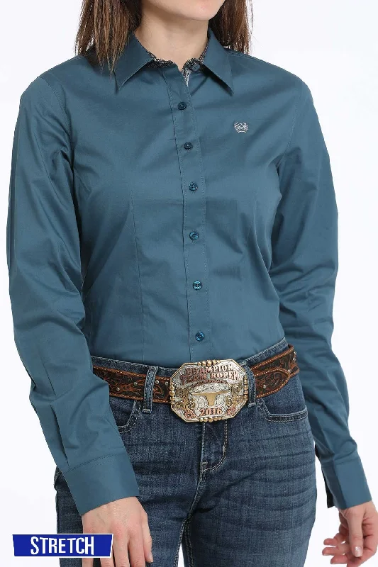 Cinch Women’s Teal Long Sleeve Button Down Shirt