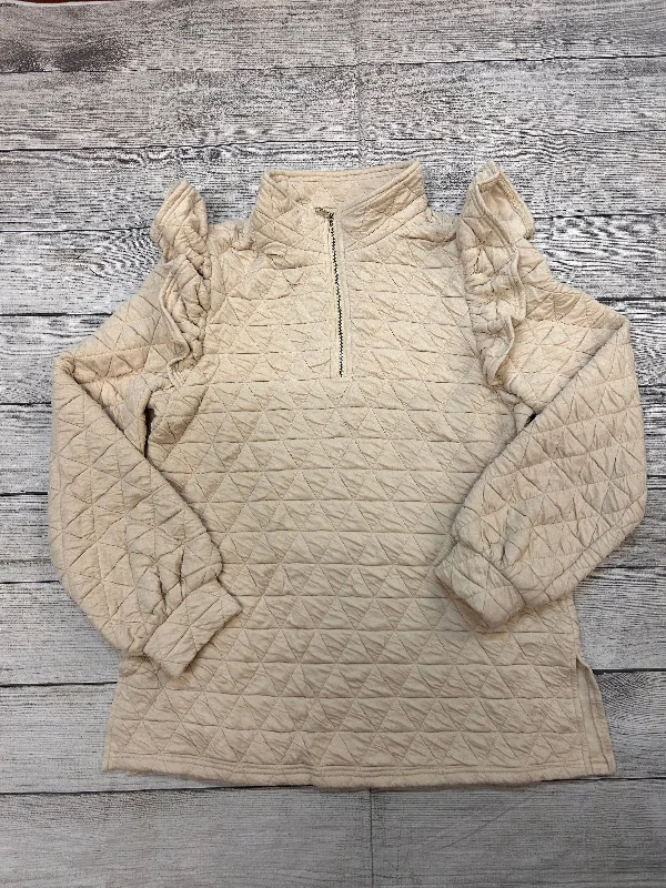 Cream Quilted Half-Zip Pull Over