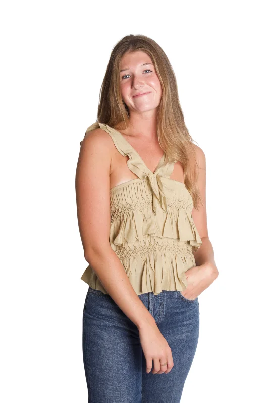 Daren Top in Light Khaki