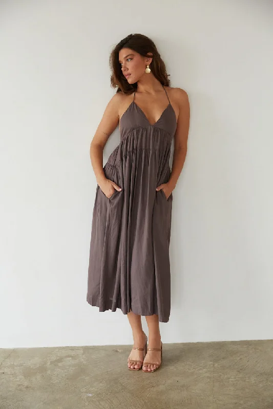 Ester Tiered Linen Midi Dress