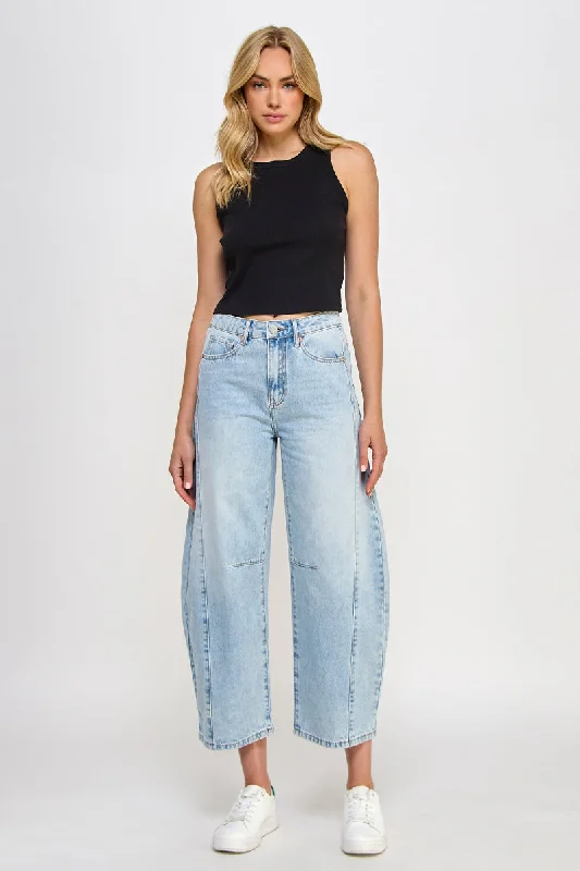 HIGH RISE BAGGY BARREL JEANS