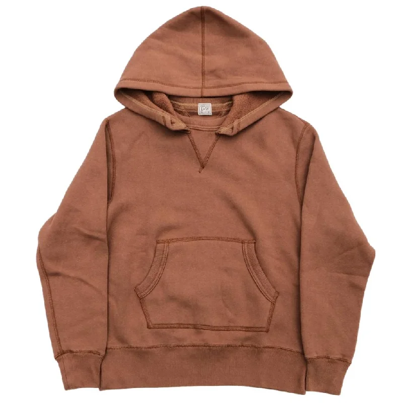 Loop & Weft Super Fluffy Knit Double-V After Hood Sweatshirt (Brown)