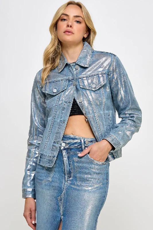 SILVER METALLIC DENIM JACKET