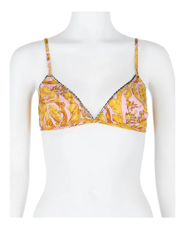 Barocco-Print Triangle Bralette