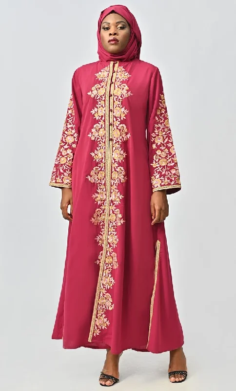 Islamic Designer Nida Machine And Hand Embroidered Abaya