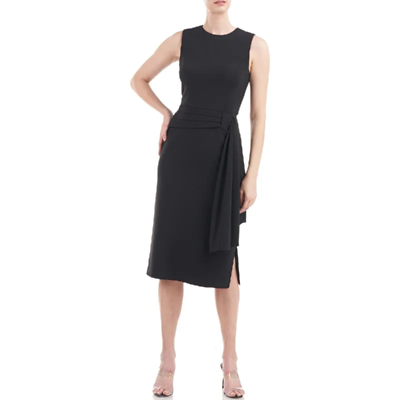 Kay Unger New York Womens Pleated Sleeveless Cocktail and Party Dress