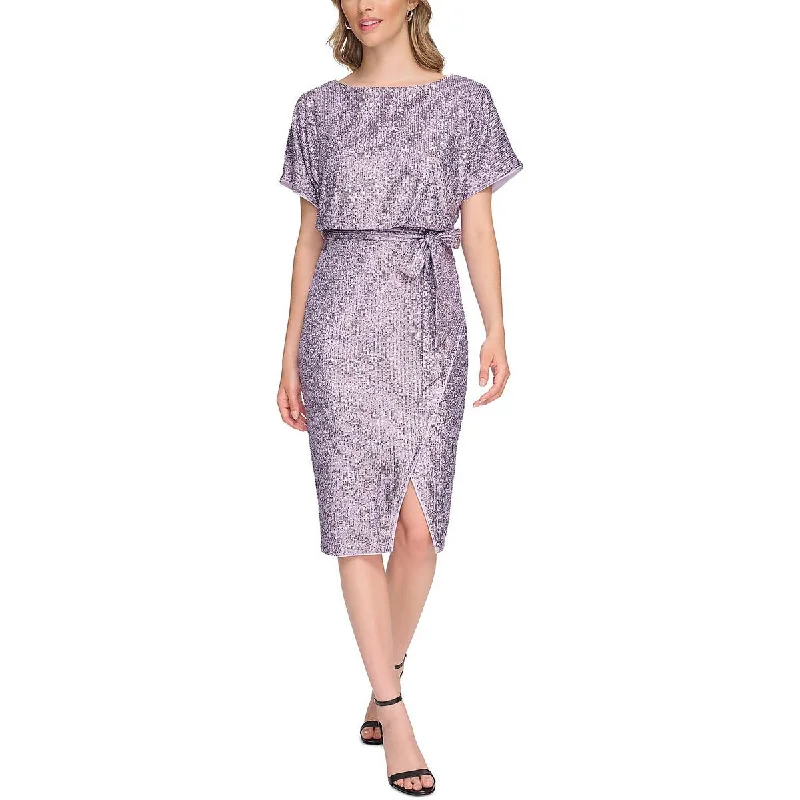 Kensie Womens Sequined Banded Bottom Cocktail And Party Dress