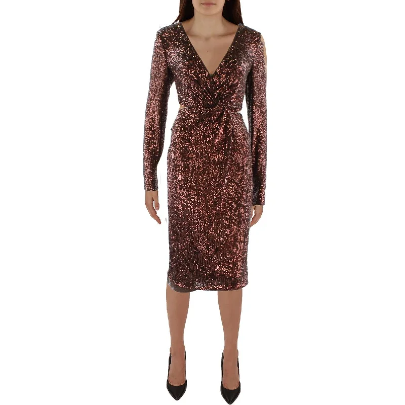 Lauren Ralph Lauren Womens    Twist Front Knee Length Cocktail And Party Dress