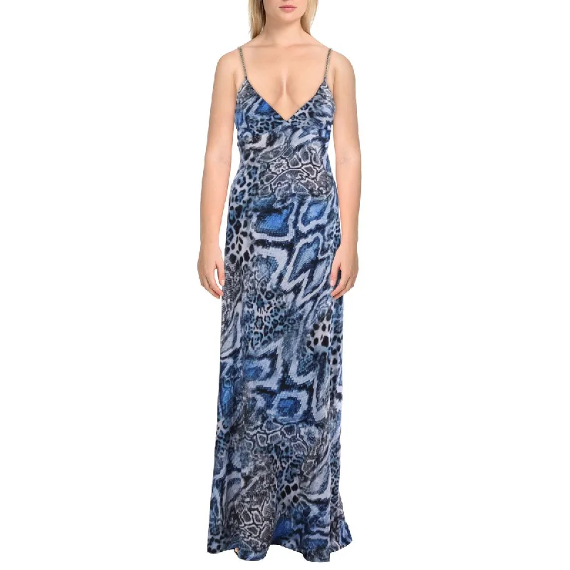 Marciano Womens Debora Snake Print Maxi Cocktail And Party Dress