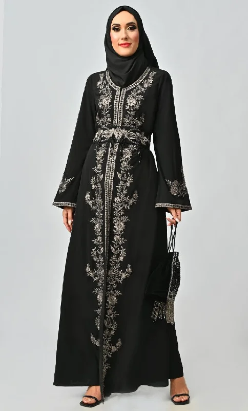 Mexico Moroccan Style Beautiful Sequins And Zari Work Detailing Abaya