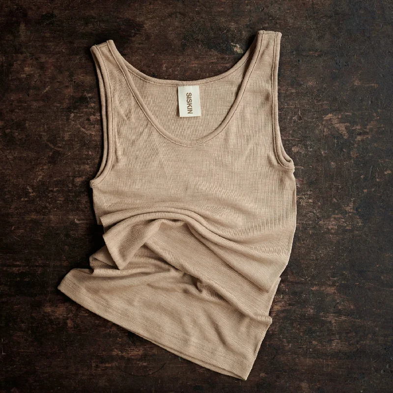 Swift Womens Top - Merino Wool & Silk - Sandstorm