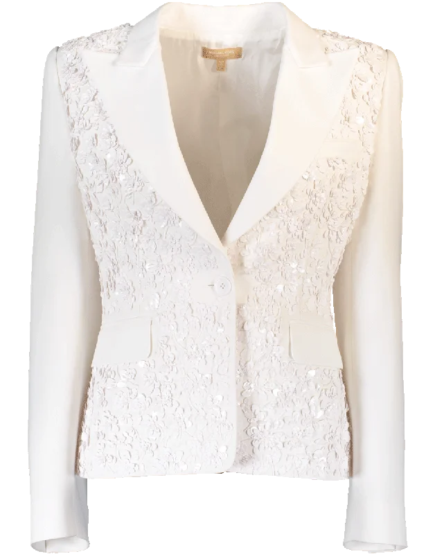 Embroidered Crepe Jacket