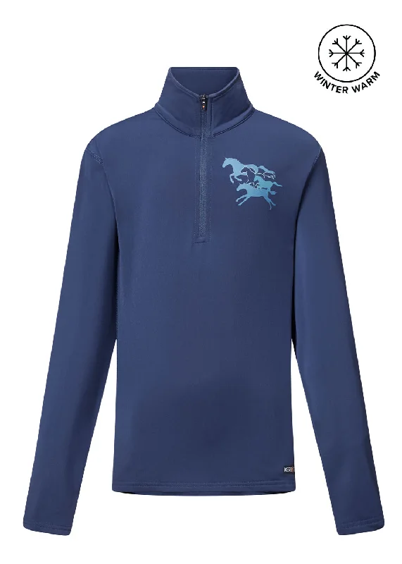 Kids In Stride Quarter Zip Fleece Tech Top