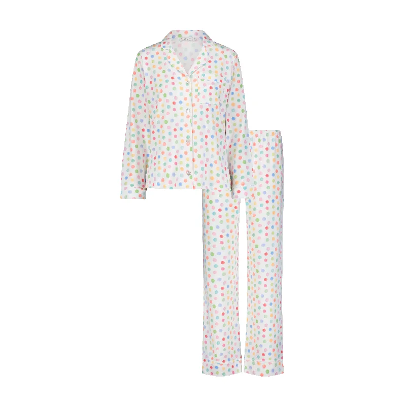 Polkadot CHARLEY Pajama Set in Dot Watercolor Print -SALE