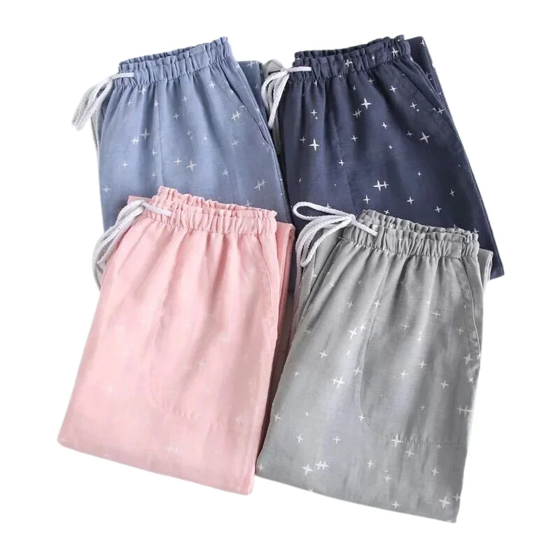 Couples Cotton Gauze Sleep Pants