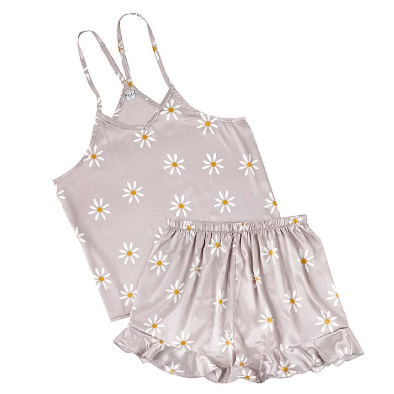 Delia Purple Daisy Cami and Shorts Pajama Set