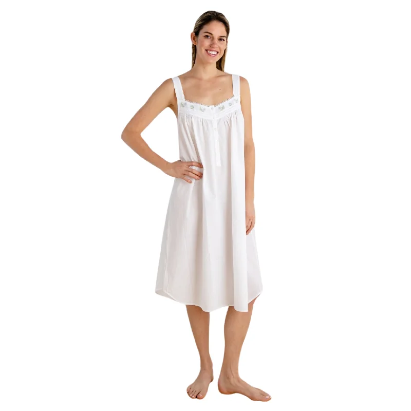 Heather White Cotton Nightgown