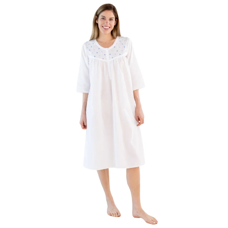 Judy White Cotton Nightgown