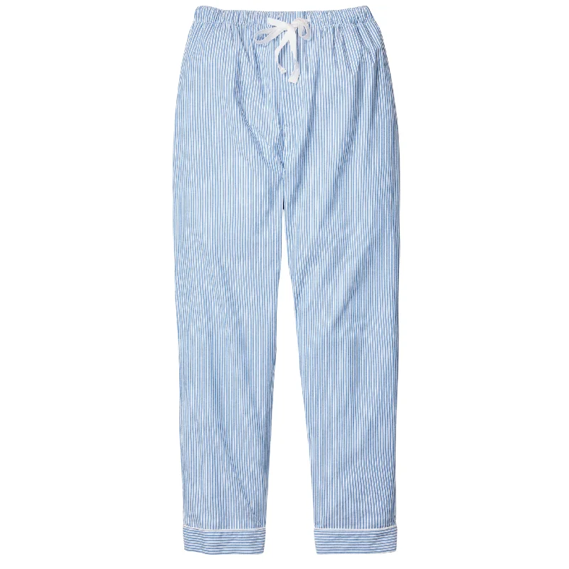 Men's Twill Pajama Pants in French Blue Seersucker