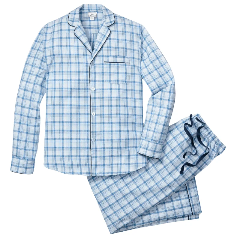 Men's Twill Pajama Set in Seafarer Tartan