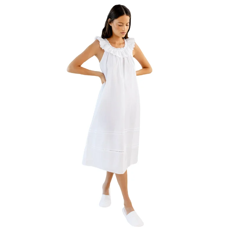 Mia White Cotton Nightgown