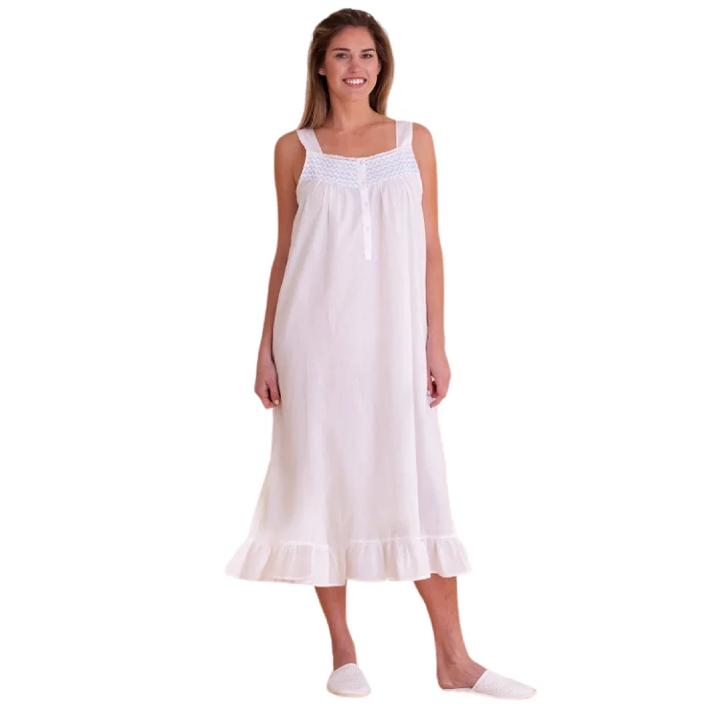 Vicki White Cotton Nightgown