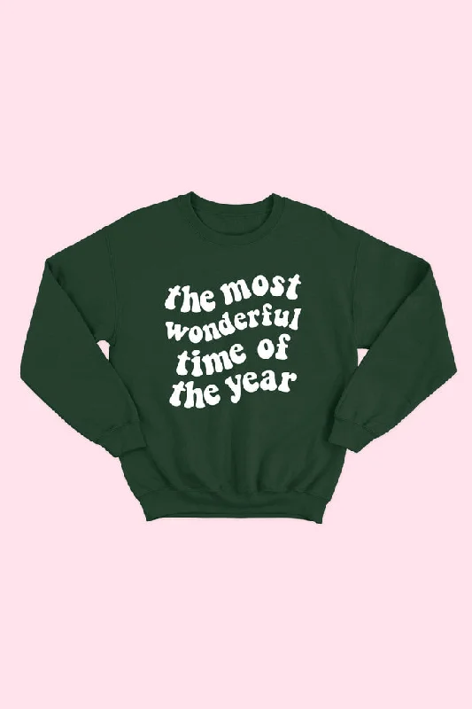 Wonderful Time Christmas Sweatshirt-Green